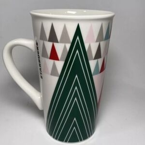Starbucks RARE 16 OZ Christmas Tree Holiday Ceramic Tall Coffee Mug